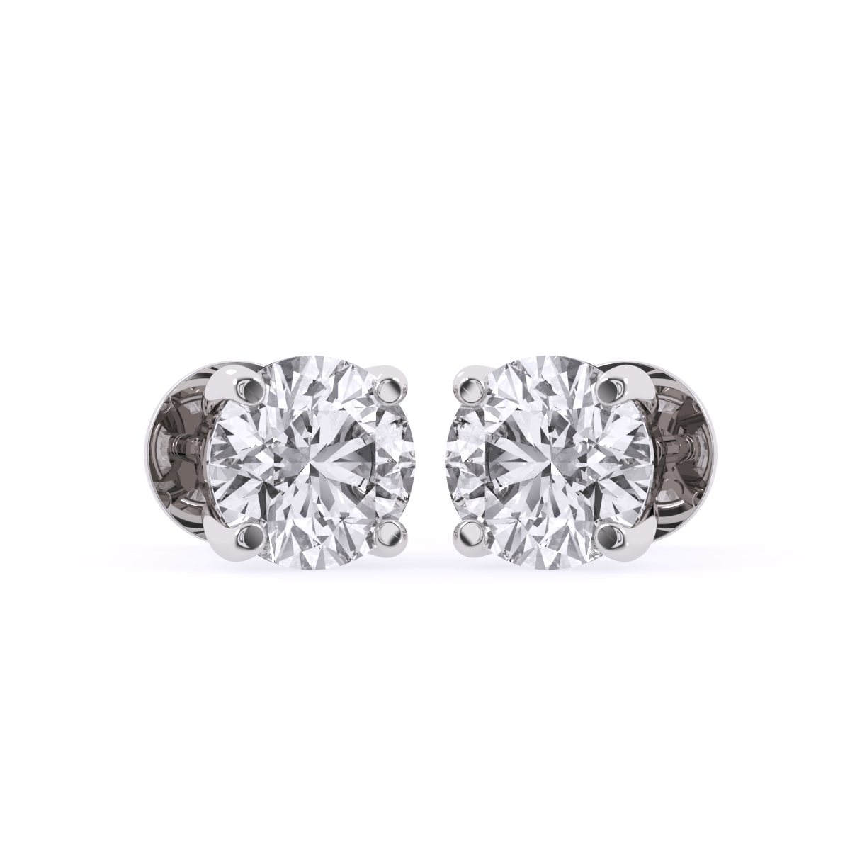 Forever One Round Solitaire Studs Earrings